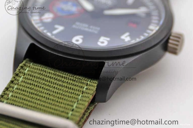 MIROTIME 0219 Packable Mark XVIII ‘TOPGUN SFTI’ Ceramic M+F Best Edition Black Dial on Green Nylon Strap 7048
